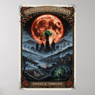 Haunted Knoxville, Tennessee Vintage Horror Travel Poster