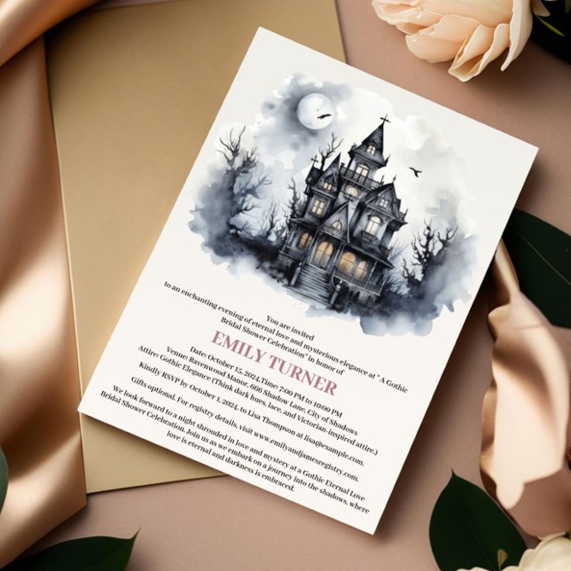 Haunted Mansion Gothic Bridal Shower Invitation (Creator Uploaded)