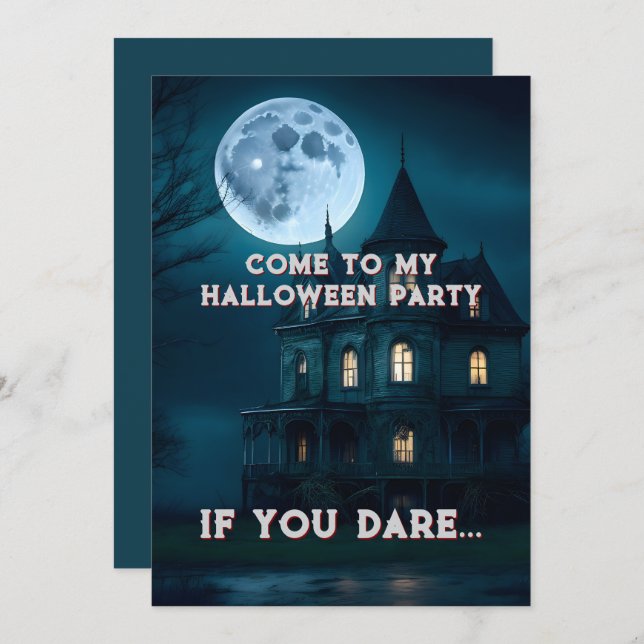 Haunted Mansion Halloween Fête Invitation (Devant / Derrière)