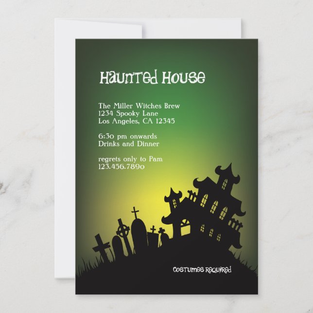 Haunted Mansion Halloween Party Invitation (Front)