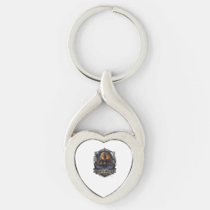 Haunted Mansion Tours Halloween Gothic House Cresc Keychain