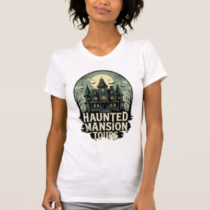 Haunted Mansion Tours Vintage Halloween Vector T-Shirt
