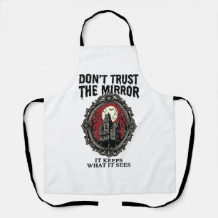 Haunted Mirror Shirt Vintage Engraving Gothic Hous Apron