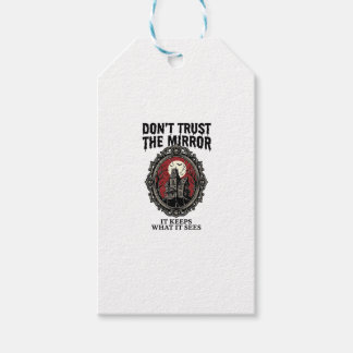Haunted Mirror Shirt Vintage Engraving Gothic Hous Gift Tags