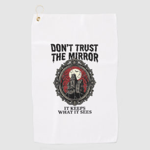 Haunted Mirror Shirt Vintage Engraving Gothic Hous Golf Towel