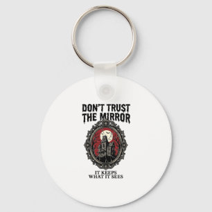 Haunted Mirror Shirt Vintage Engraving Gothic Hous Keychain