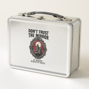 Haunted Mirror Shirt Vintage Engraving Gothic Hous Metal Lunch Box