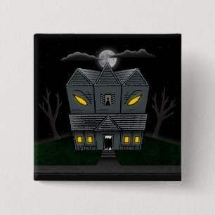Haunted Monster House 2 Inch Square Button