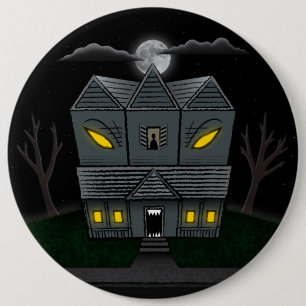 Haunted Monster House 6 Inch Round Button