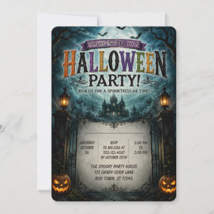 🌙🎃 Haunted Moonlight Halloween Party 🦇🕯️ Invitation