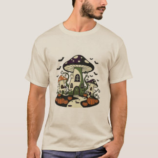 Haunted Mushroom Village Halloween T-Shirt