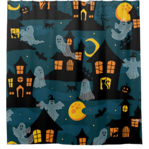 Haunted Neighbourhood Halloween vintage Seamless P
