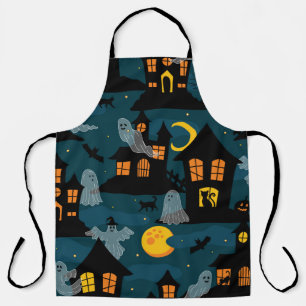 Haunted Neighbourhood Halloween vintage Seamless P Apron
