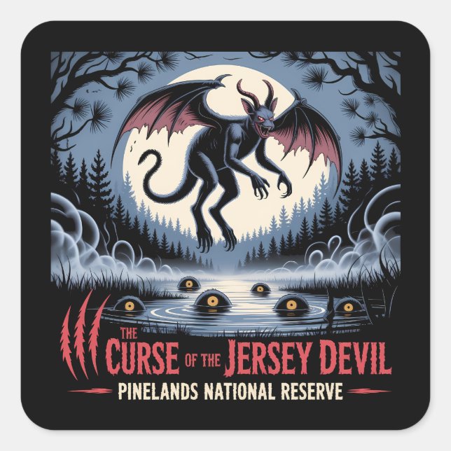 Haunted New Jersey Pinelands National Reserve Art  Square Sticker (Front)