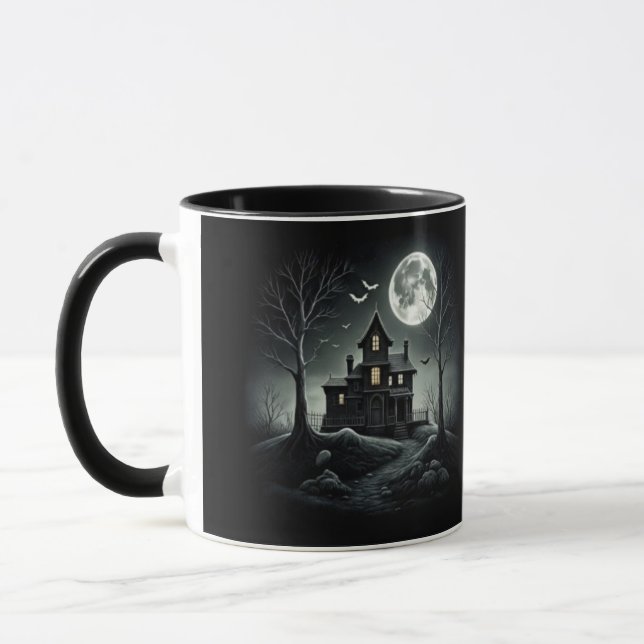 HAUNTED NIGHT Black Mug  (Left)