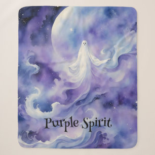 Haunted Night - Ghostly Spirit in the Stars Sherpa Blanket