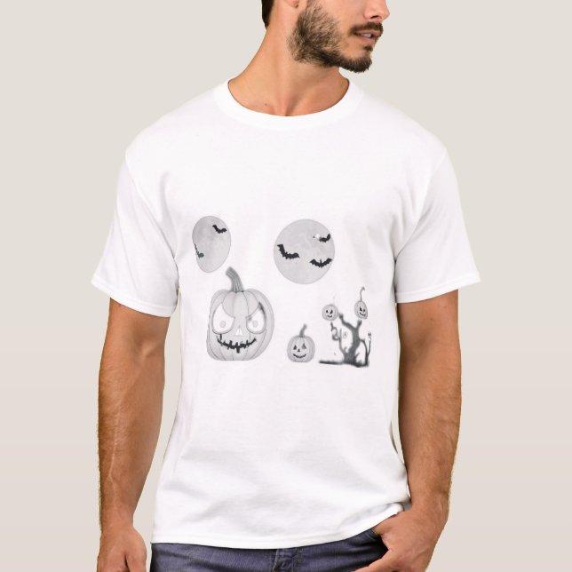 "Haunted Night: Horror T-Shirt Design" (Front)