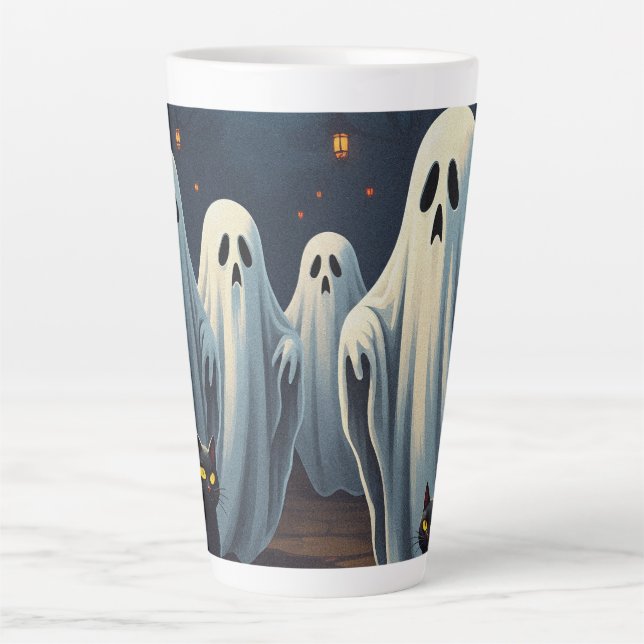 Haunted Night Illustration Latte Mug (Front)