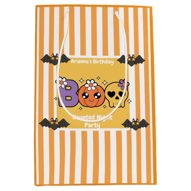 Haunted Night Party Birthday  – Halloween night Medium Gift Bag (Front)