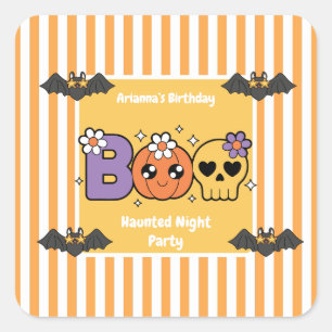 Haunted Night Party Birthday – Halloween night Square Sticker