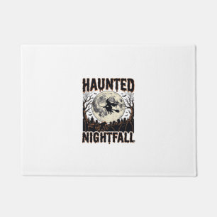 Haunted Night Shirt Vintage Engraving Halloween De Doormat