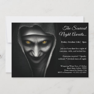 Haunted Nun   Halloween Costume Party Invitation