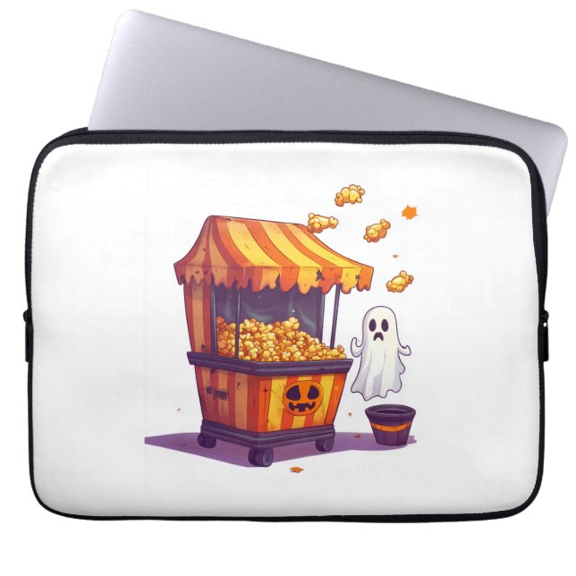Haunted Popcorn Stand Laptop Sleeve (Front)