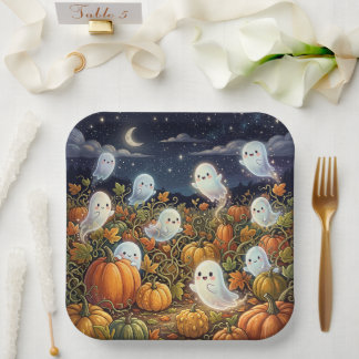 Haunted Pumpkin Patch Paper Plate