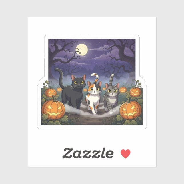 Haunted Pumpkin Patch – Spooky Cat Halloween (Sheet)
