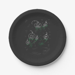 Haunted Pumpkin Vines Paper Plate