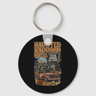 Haunted Raccoon Motel Keychain