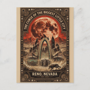 Haunted Reno, Nevada Vintage Horror Travel Postcard