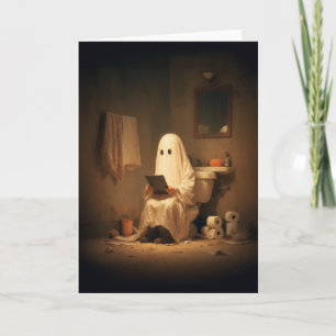 Haunted Restroom Ghost Reading Card