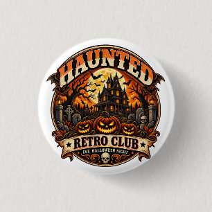 Haunted Retro Club 1 Inch Round Button