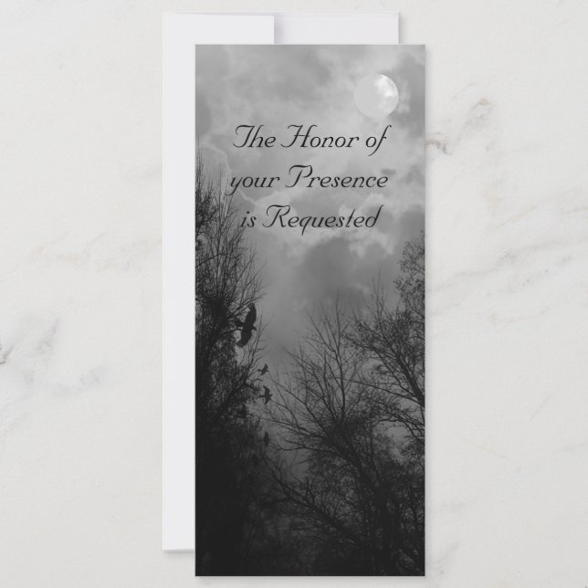 Haunted Road with Ravens Custom Wedding Invitation (Front)