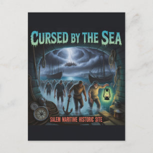 Haunted Salem Harbor Maritime Historic Site Art Holiday Postcard