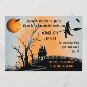 Haunted Scene - Halloween Party Invite
