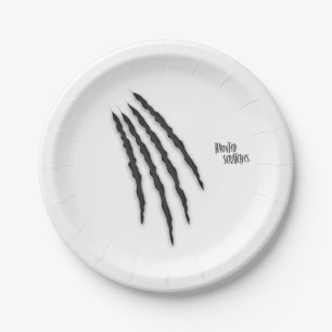 Haunted Scrachtes Halloween Paper Plate