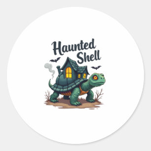 Haunted Shell Turtle Classic Round Sticker