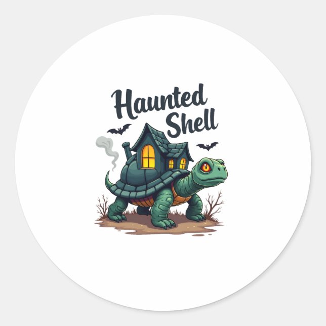 Haunted Shell Turtle Classic Round Sticker (Front)