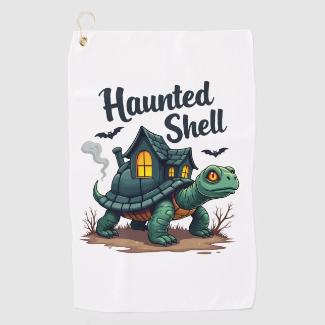 Haunted Shell Turtle Golf Towel (Front)