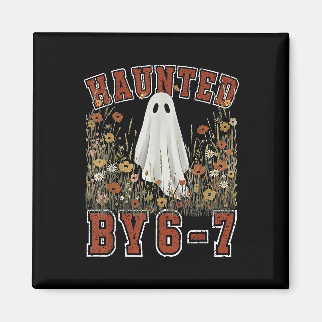 Haunted Six Seven 6 7 Meme 67 Skeleton Hand Hallow Magnet (Front)