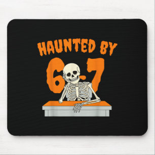 Haunted Six Seven 6 7 Meme 67 Skeleton Hand Hallow Mouse Pad