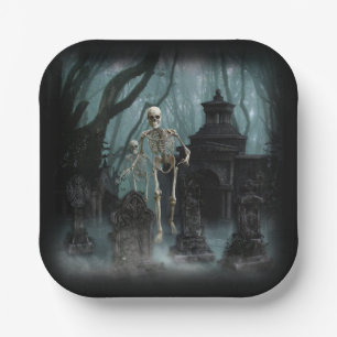 Haunted Skeletons Paper Plate