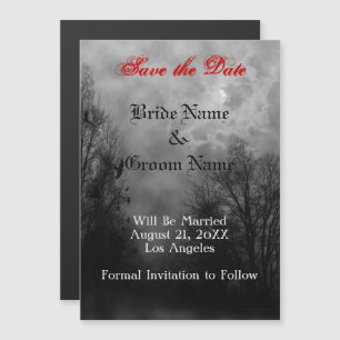 Haunted Sky and Ravens Custom Save the Date Magnet