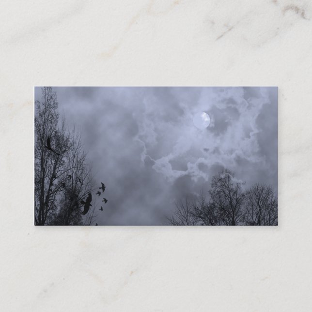 Haunted Sky Blue Mist Business Card Template (Front)