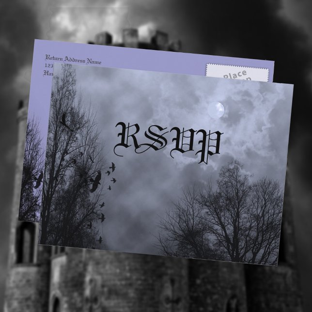 Haunted Sky Blue Mist Custom RSVP Postcard (Creator Uploaded)