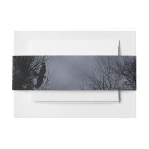 Haunted Sky Blue Mist with Crows Invitation Bands Belly Band