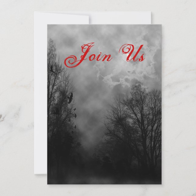 Haunted Sky Custom Halloween Invitation Template (Front)