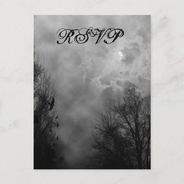 Haunted Sky Custom RSVP Postcard (Front)